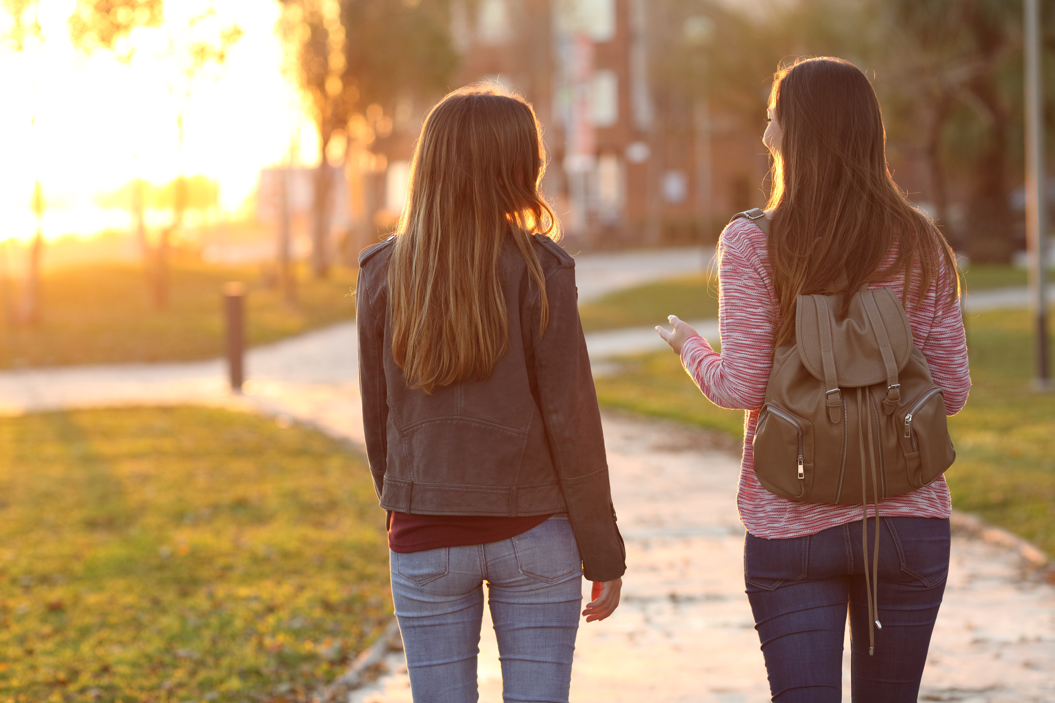 Friends walking together