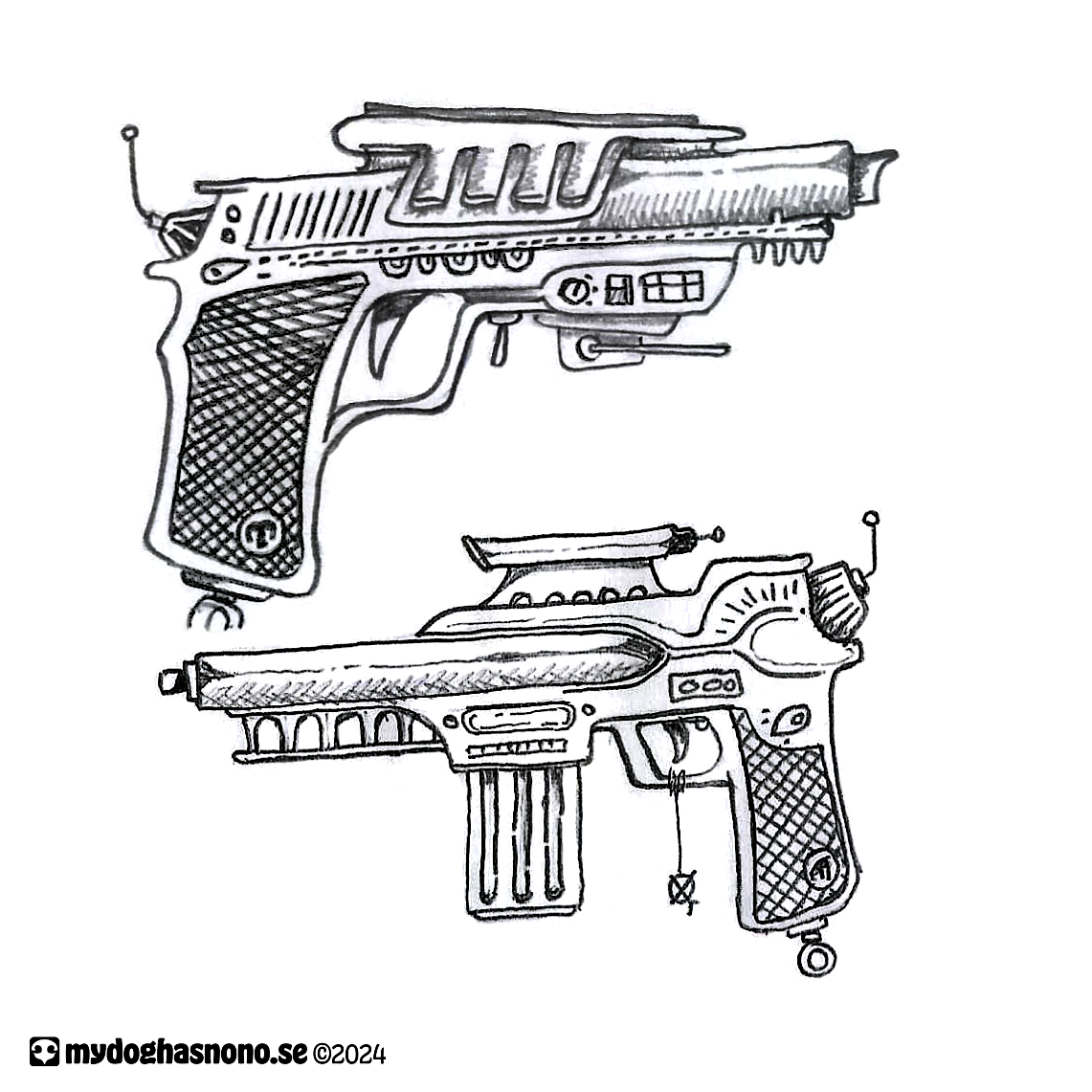 A collection of two sci fi guns