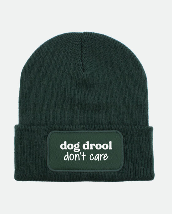 dog drool don't care,, muts beanie, bedrukking, grappig, fun, dog mom, dog dad, hondenbaasje