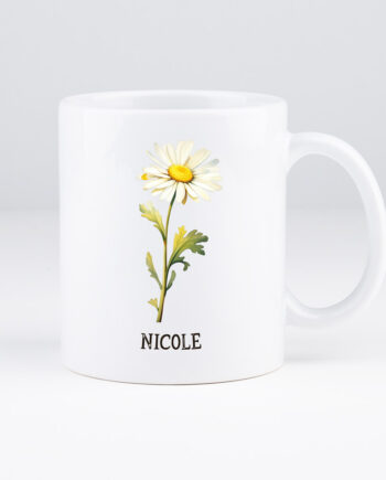 gepersonaliseerde koffiemok met geboortebloem met naam, koffiemok met geboortebloem, birthflower koffiemok, geboortebloem cadeau verjaardag, personalisatie cadeau geboortebloem, koffiemok geboortebloem verjaardag