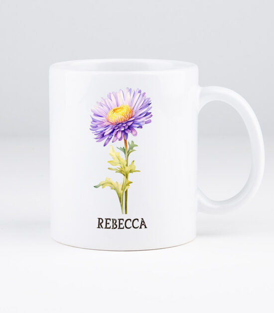 gepersonaliseerde koffiemok met geboortebloem met naam, koffiemok met geboortebloem, birthflower koffiemok, geboortebloem cadeau verjaardag, personalisatie cadeau geboortebloem, koffiemok geboortebloem verjaardag