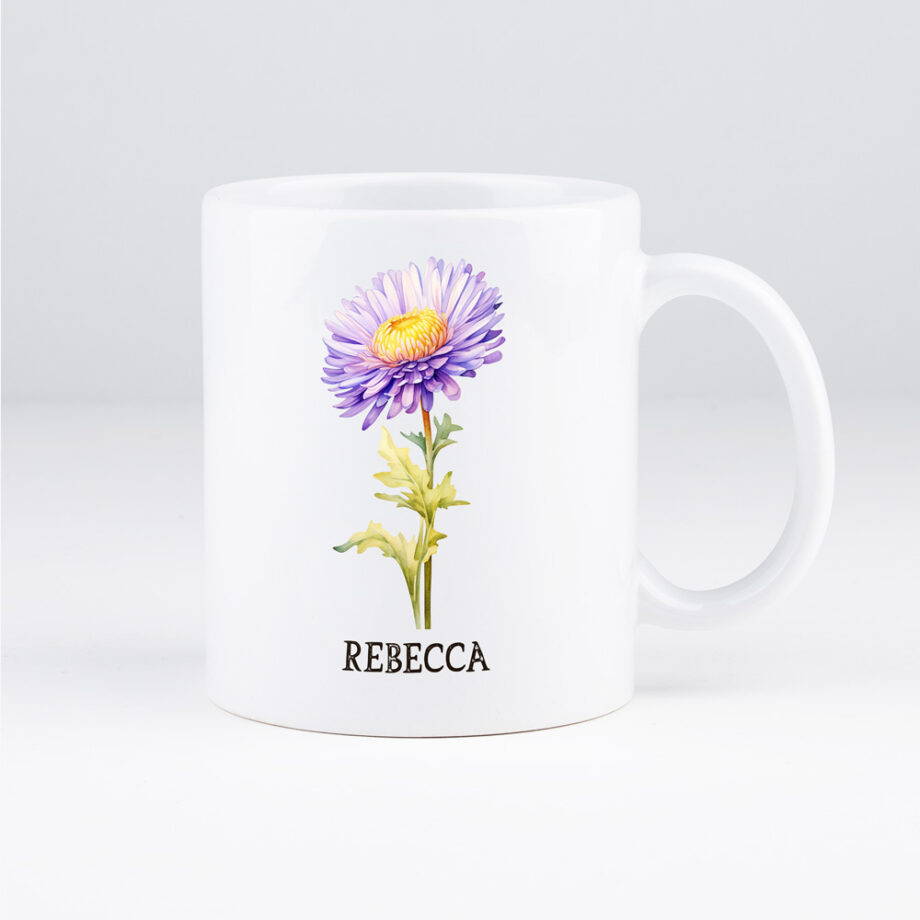 gepersonaliseerde koffiemok met geboortebloem met naam, koffiemok met geboortebloem, birthflower koffiemok, geboortebloem cadeau verjaardag, personalisatie cadeau geboortebloem, koffiemok geboortebloem verjaardag