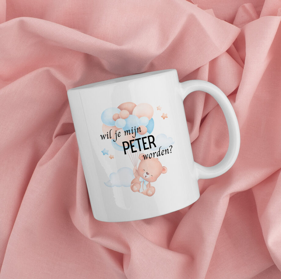 wil je mijn meter worden?, wil je mijn peter worden?, cadeautje meter peter vragen, koffiemok zwangerschap aankondigen, cadeau meter peter zwangerschap, zwangerschapsaankondiging meter peter