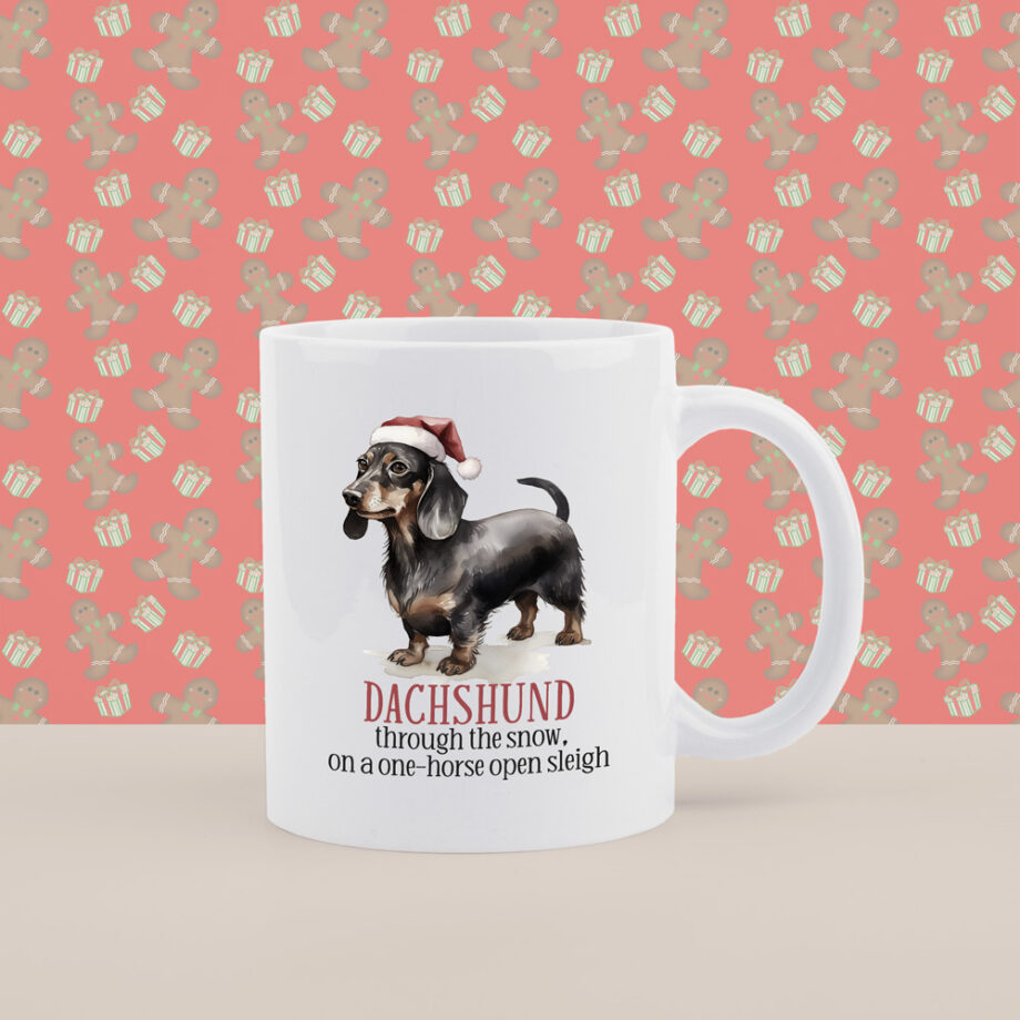 Dachshund through the snow | Kerstmis | Koffiemok