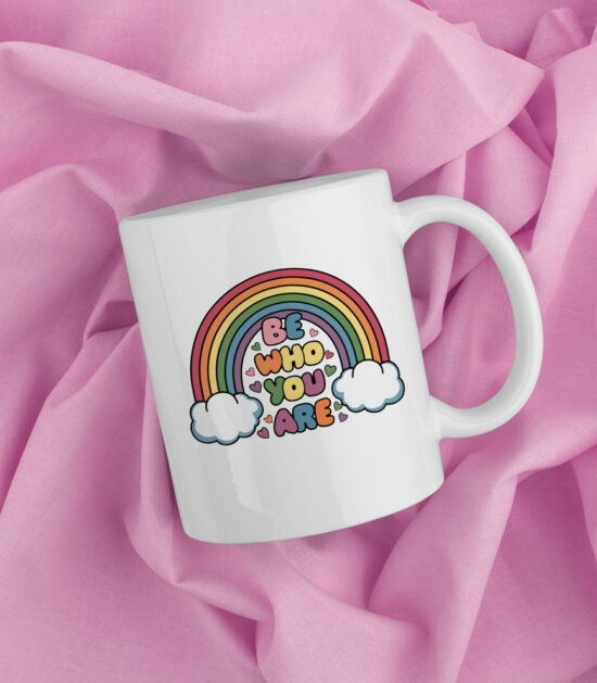 be who you are, pride koffiemok, pride gift, pride cadeau, lgbtq gift, lgbtq cadeau, geschenk, lgbtq koffiemok, gay koffiemok, lgbtq mug, gay merchandise, lgbtq merch, leuke koffiemok