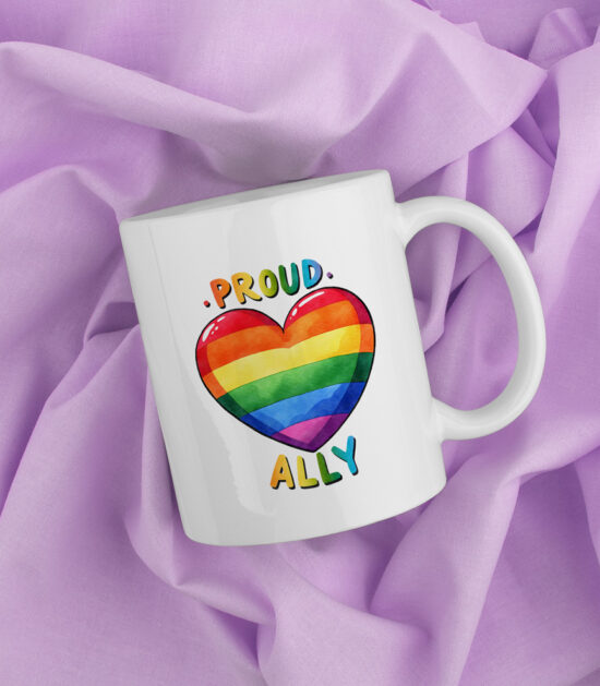 proud ally, pride koffiemok, pride gift, pride cadeau, lgbtq gift, lgbtq cadeau, geschenk, lgbtq koffiemok, gay koffiemok, lgbtq mug, gay merchandise, lgbtq merch, leuke koffiemok