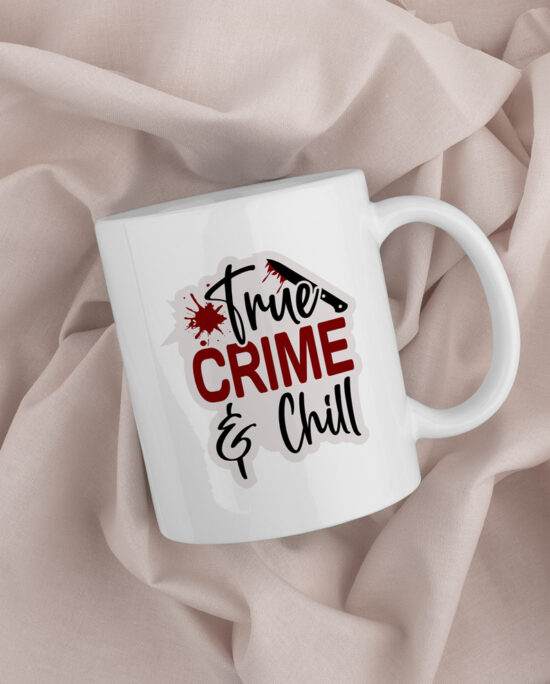 true crime and chill, Koffiemok, true crime koffiemok, leuke koffiemok, true crime fan, true crime gift, true crime addict, true crime geschenk, cadeau voor true crime fan, bureau mok bedrukking, mok, koffiemok, koffiemok cadeau, cadeau koffiemok, tasse à café cadeau, gift, coffee lover gift, fun, leuke koffiemok, grappige koffiemok, grappig cadeau, bureau mok, witte koffiemok bureau met bedrukking