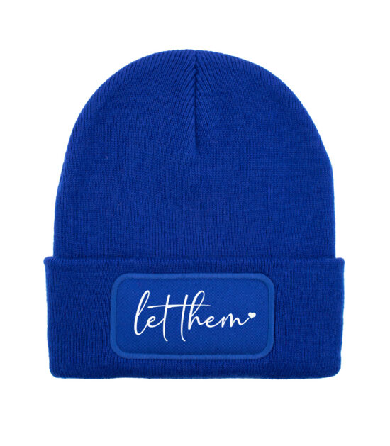 Let Them, Let Them beanie, Let Them muts, minimalistische mode, inspirerende accessoires, zelfontwikkeling fashion, stijlvolle muts, casual winteraccessoires, trendy streetwear, unisex mode, positieve mindset