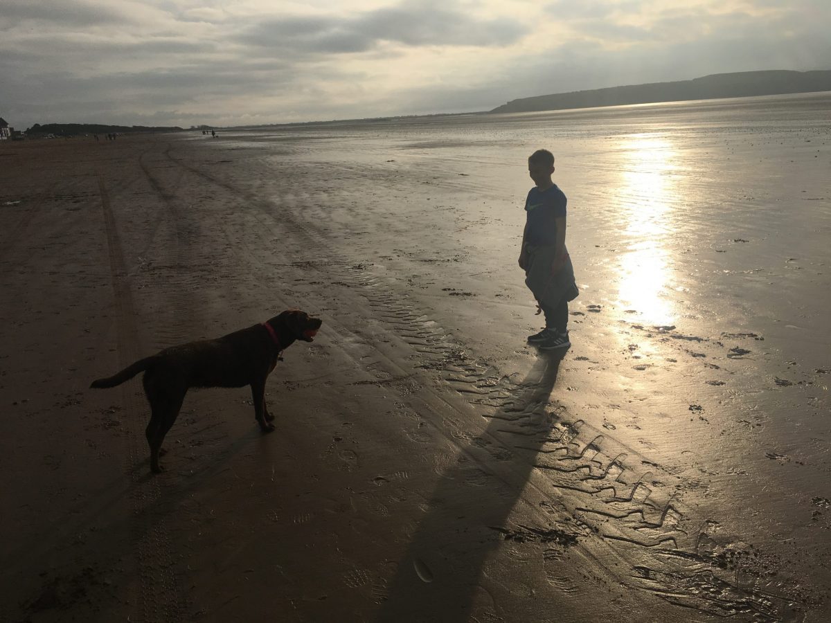 Sunset walk on Uphill beach