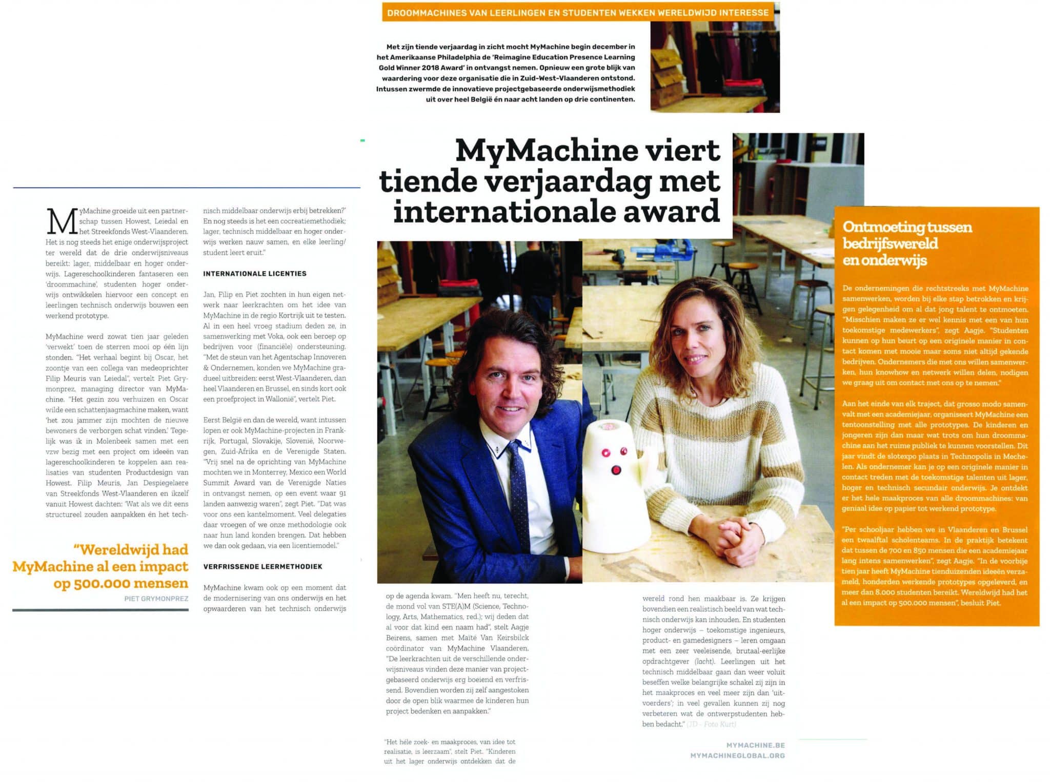 MyMachine in VOKA Magazine Ondernemers