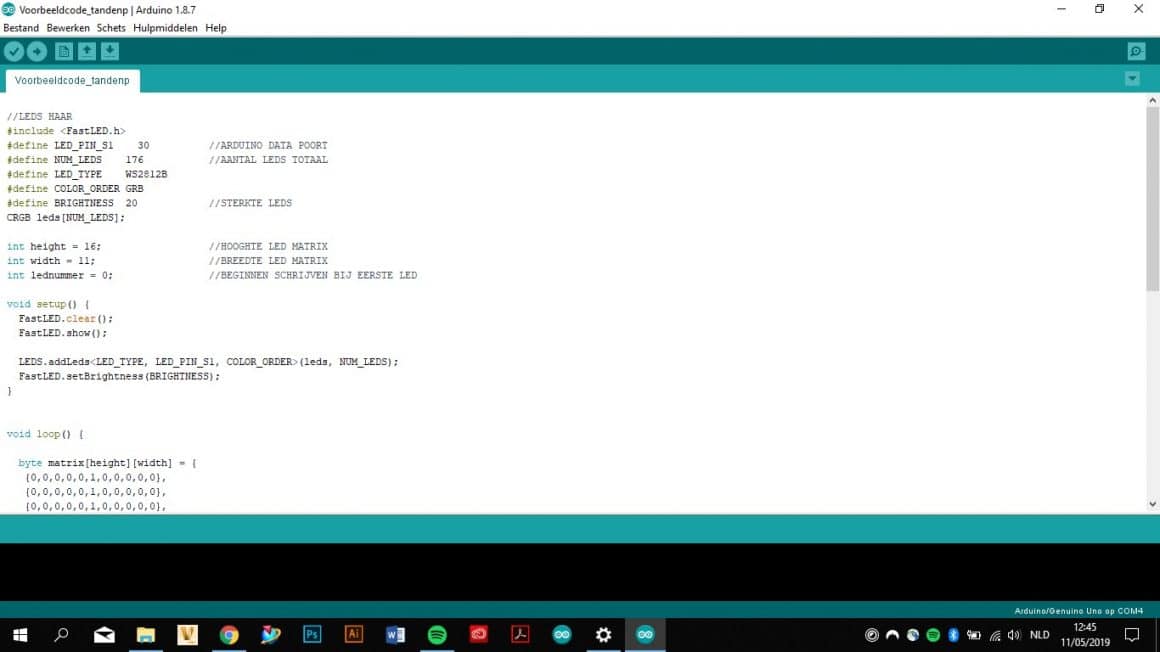 Arduino code schrijven