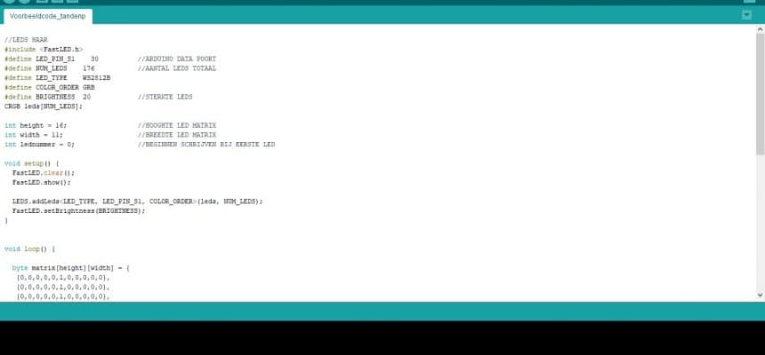 Arduino code schrijven