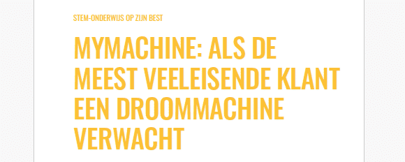 Artikel over MyMachine in IT-vaktijdschrift