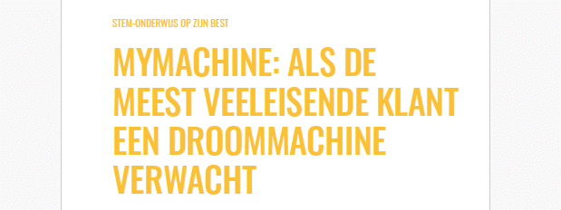 Artikel over MyMachine in IT-vaktijdschrift