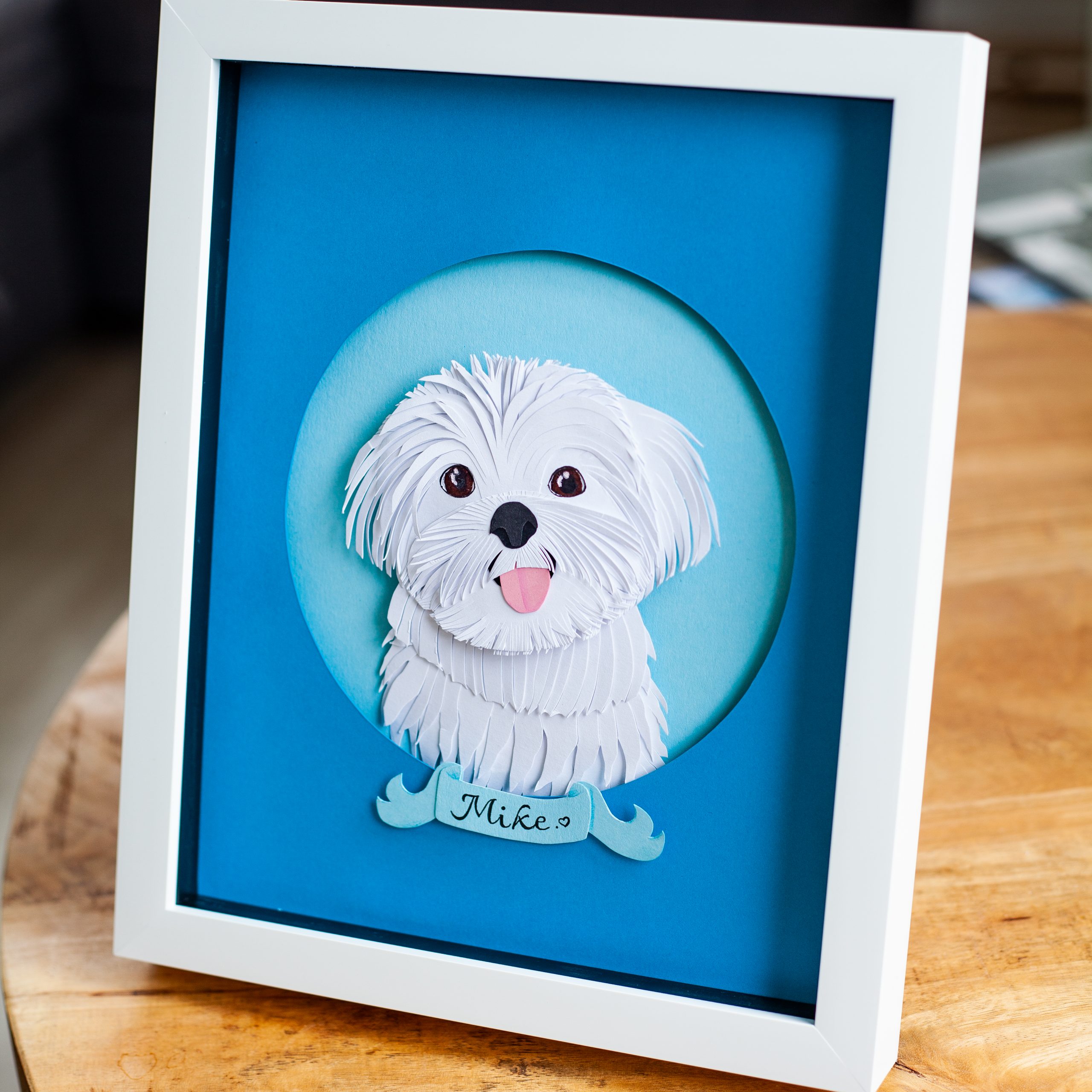 pet portrait papercut art