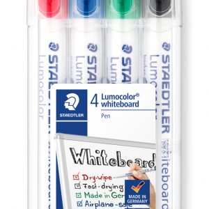 STAEDTLER Whiteboard pennesæt Stregbredde 1 mm. Etui med 4 farver.