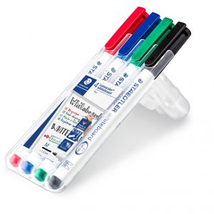 STAEDTLER Whiteboard pennesæt Stregbredde 1 mm. Etui med 4 farver.