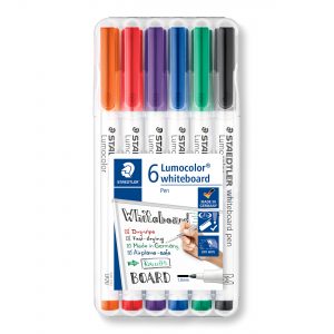 STAEDTLER Whiteboard pennesæt Stregbredde 1 mm. Etui med 6 farver.