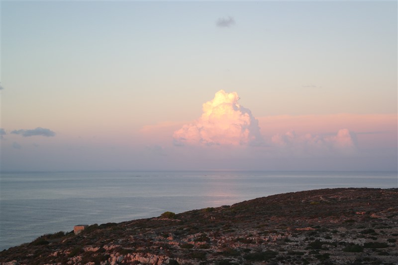 observing a mediterranean sunset