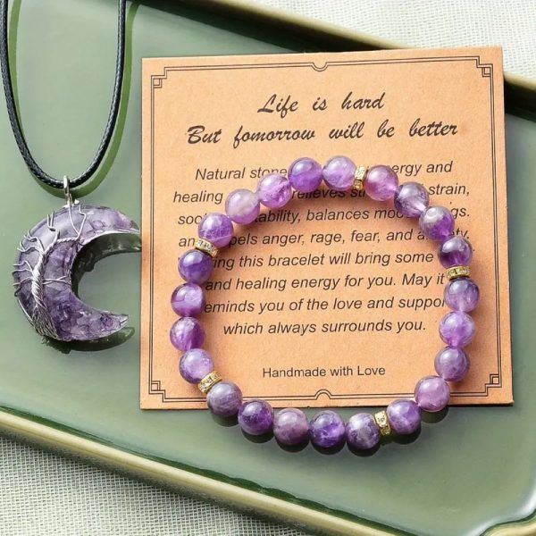 Amethyst Beads Bracelet Set