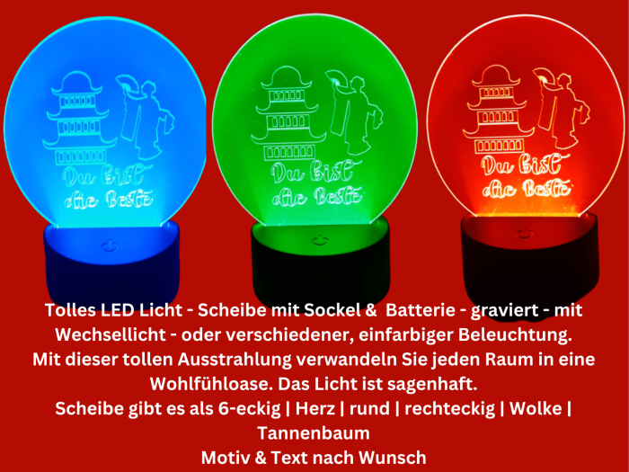 Geschenk Mutter - Acrylplatten mit LED-Beleuchtung