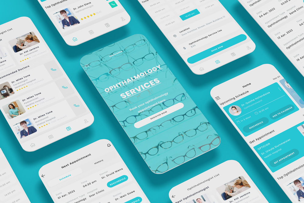 Oculist & Ophthalmology Medical Clinic App Ui kit