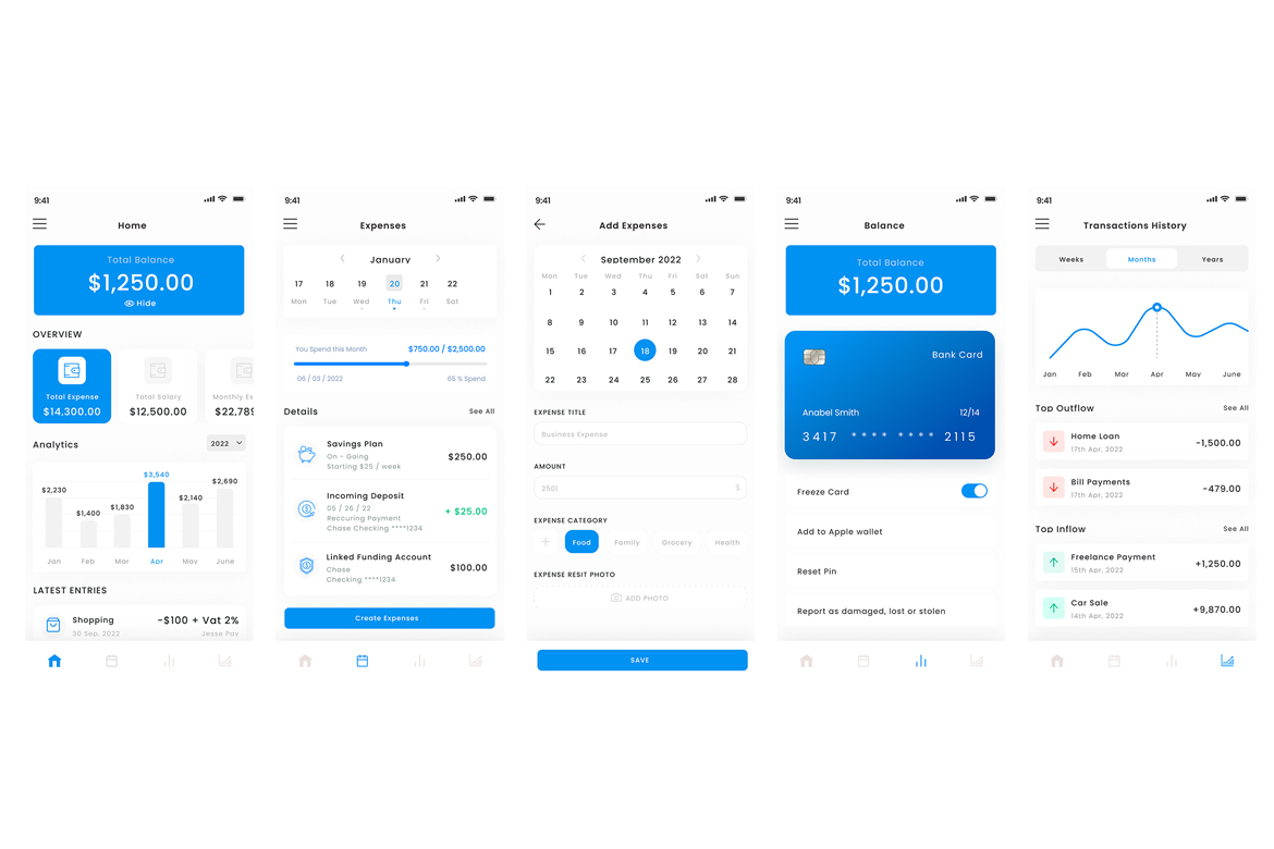 Expense Savings Management Tracker App UI Kit Template Expense Savings Management Tracker App UI Kit Template