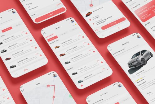 Rent Car, Rental Vehicle & Automobile Store App UI