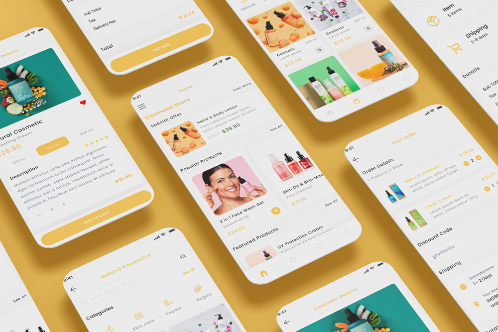 Online Cosmetic Store, Skin Care & Beauty Shop App & UI Kit Template