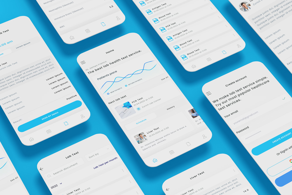 Lab Test & Laboratory Health Check App UI Kit