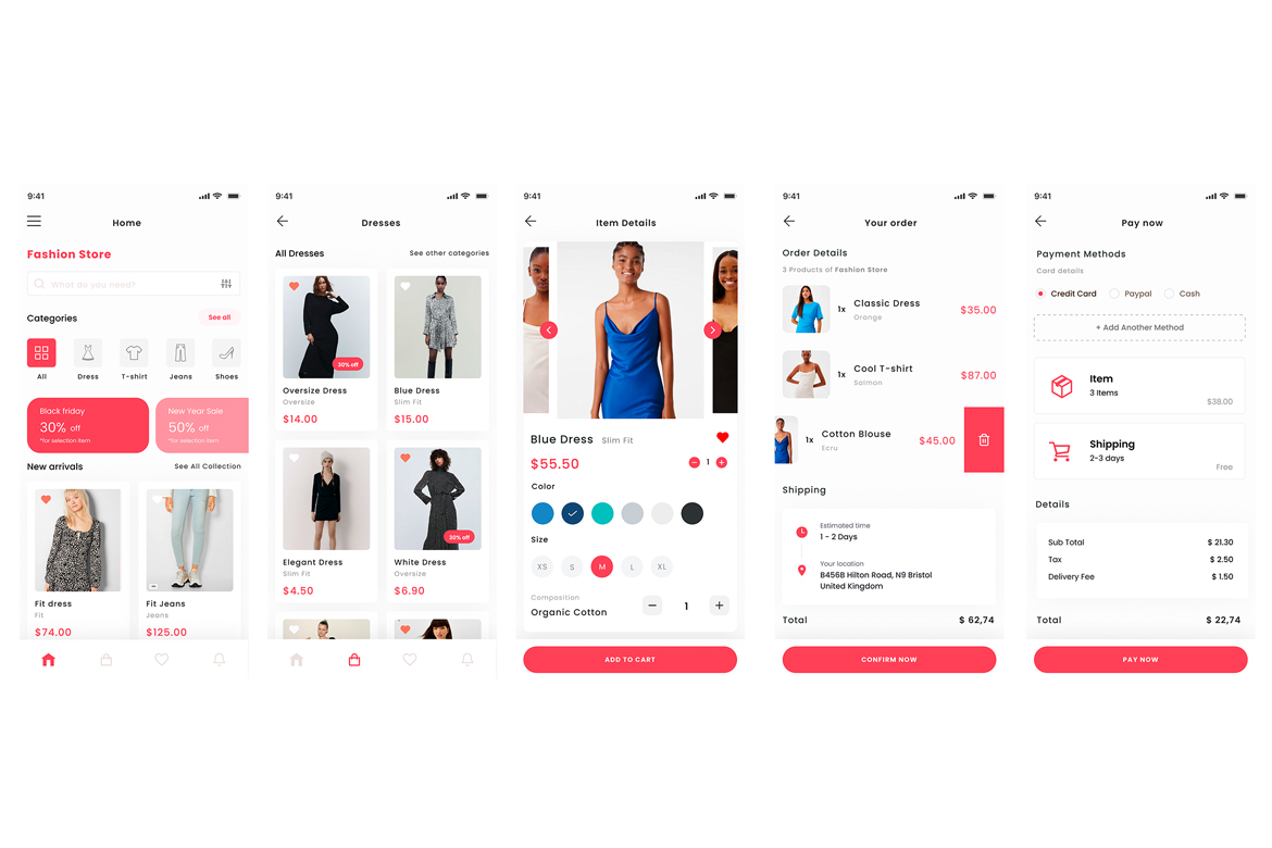 Fashion Ecommerce, Clothes Shop & Tshirt Store App