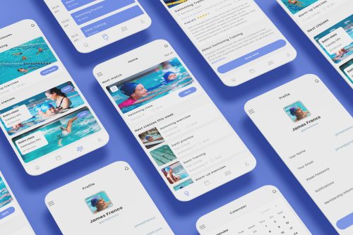 Swimming Lessons & Swim Classes Academy App UI Kit