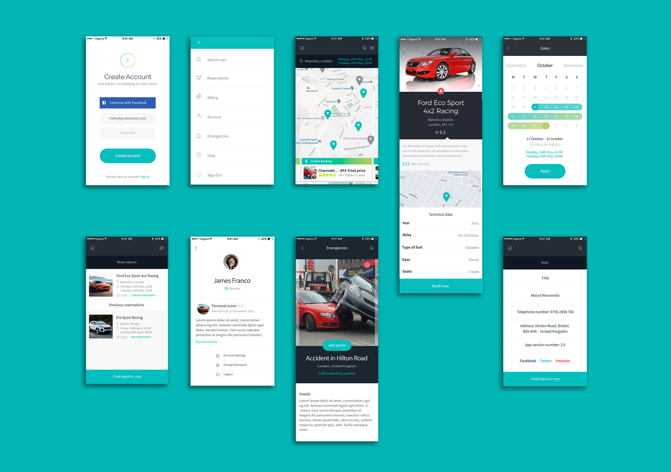 Rent, Sell & Buy Car Motorbike App UI kit Template