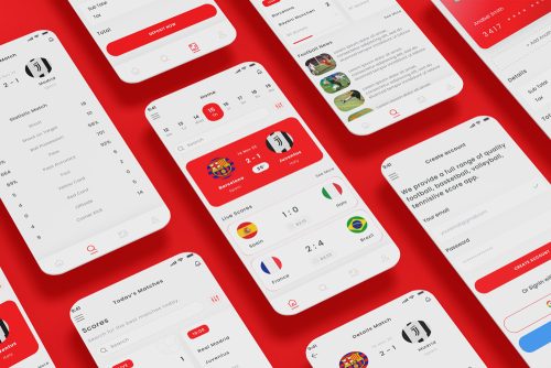 Sport, Football, Soccer, Match & Live Score App UI