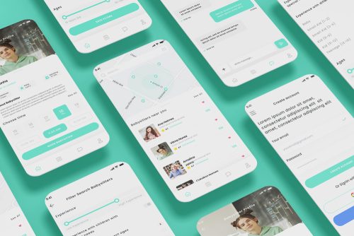 Babysitter, Babysitting, Nanny, Child-care App UI