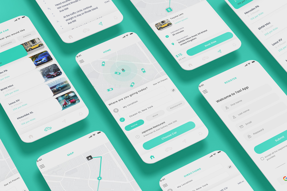 Taxi Service App Design Template