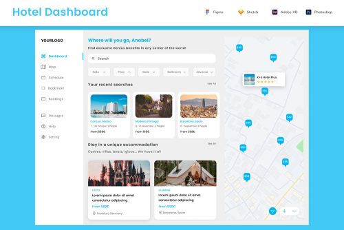 Hotel Booking & Search Book Room Dashboard UI Kit