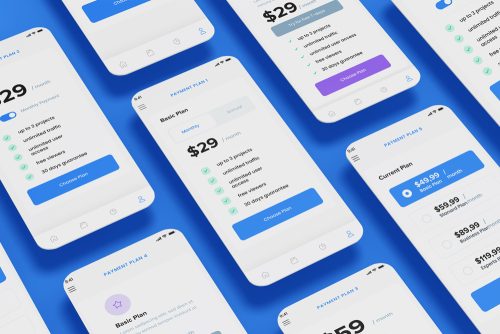 Payment Plan & Services Plans Screens App UI Kit