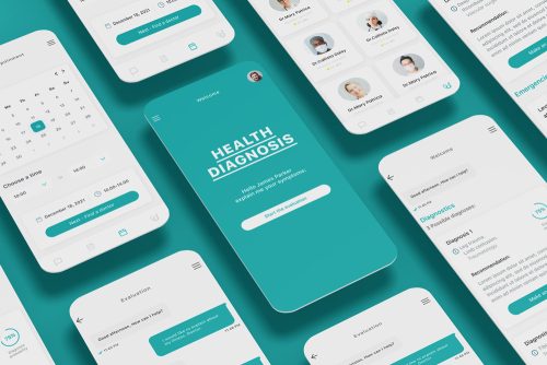 Health Check & Medical Diagnosis Blue App UI Kit