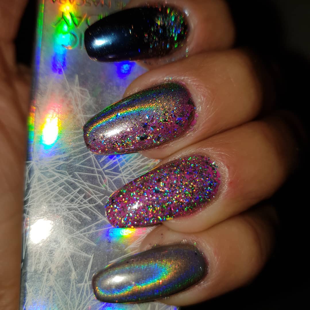 Holographic powder nagelglitter