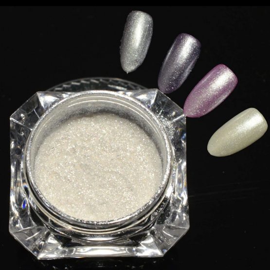 Vit chrome powder - Vit chrome pulver - nagelglitter