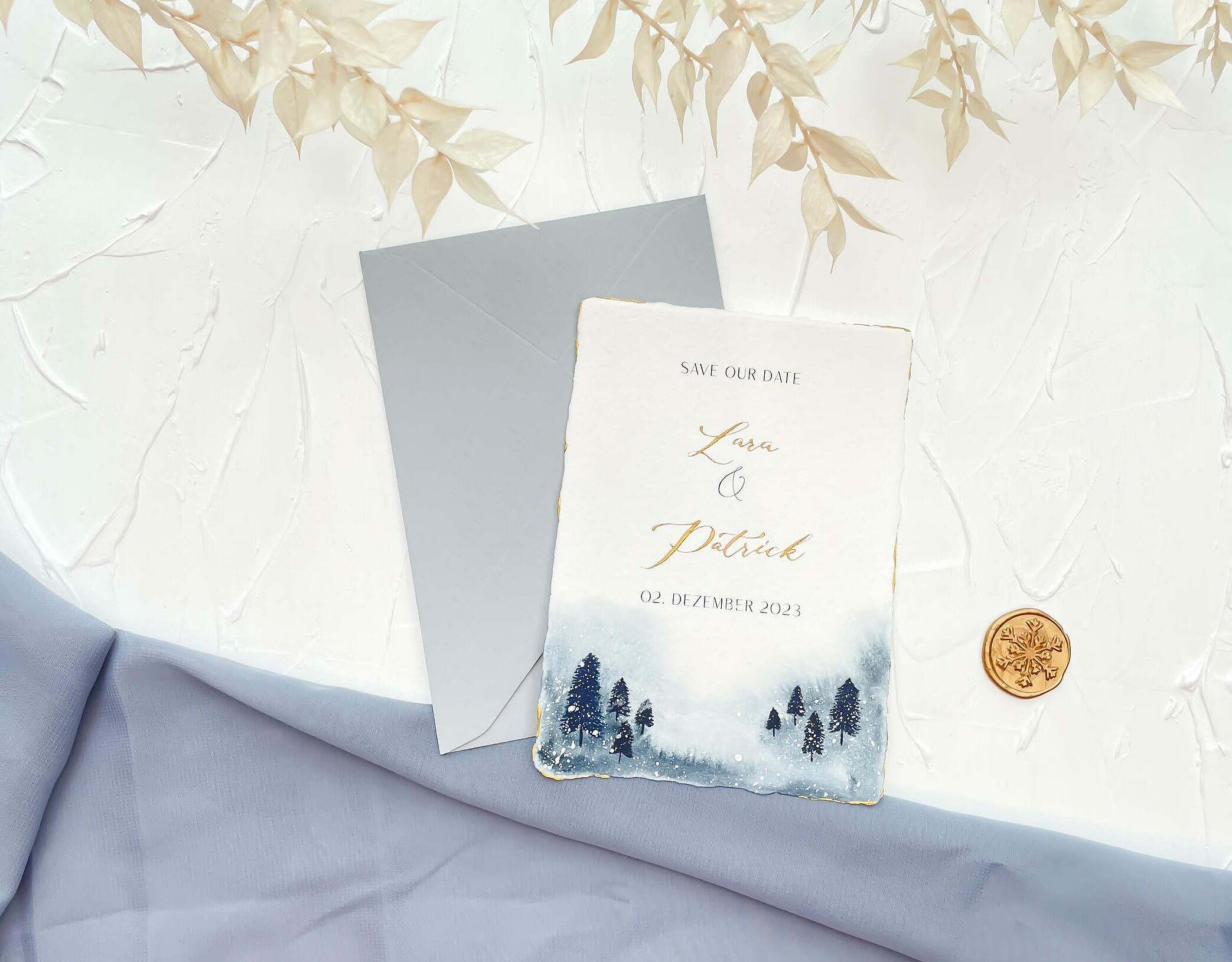 Save the Date Karte Winterhochzeit Winterhochzeit