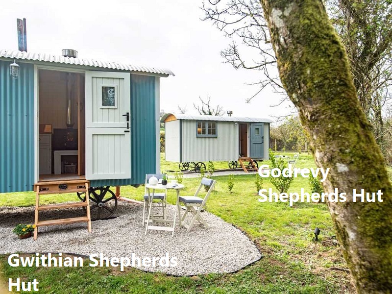 Shepherds Huts in Nanpusker, Hayle, Cornwall - self contained holidays lets