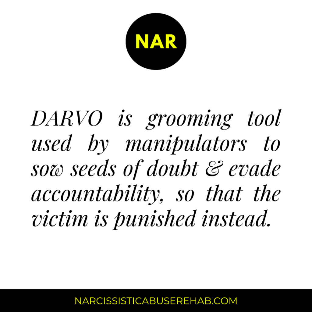 DARVO is a grooming tool