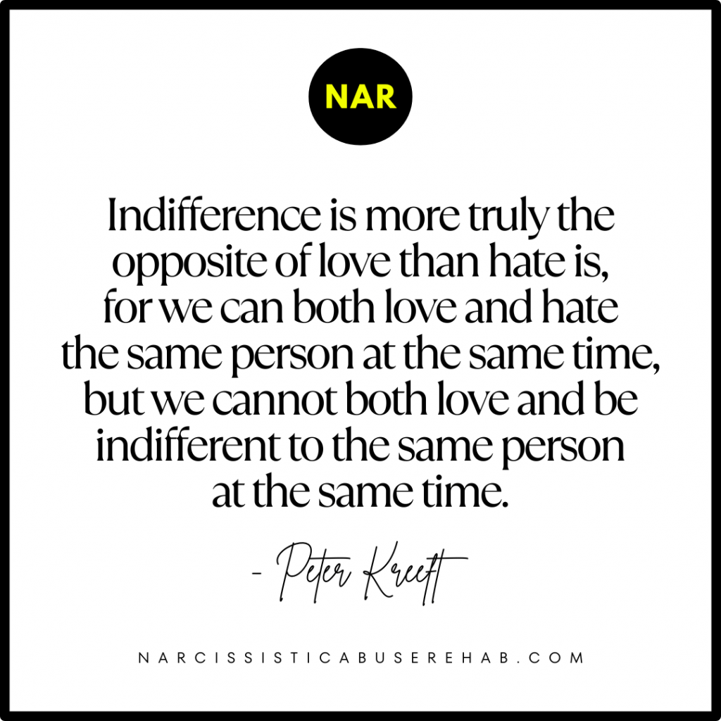 Indifference quote by Peter Kreeft: "Indifference is more truly the opposite of love than hate is, for we can both love and hate the same person at the same time but we cannot both love and be indifferent to the same person at the same time."