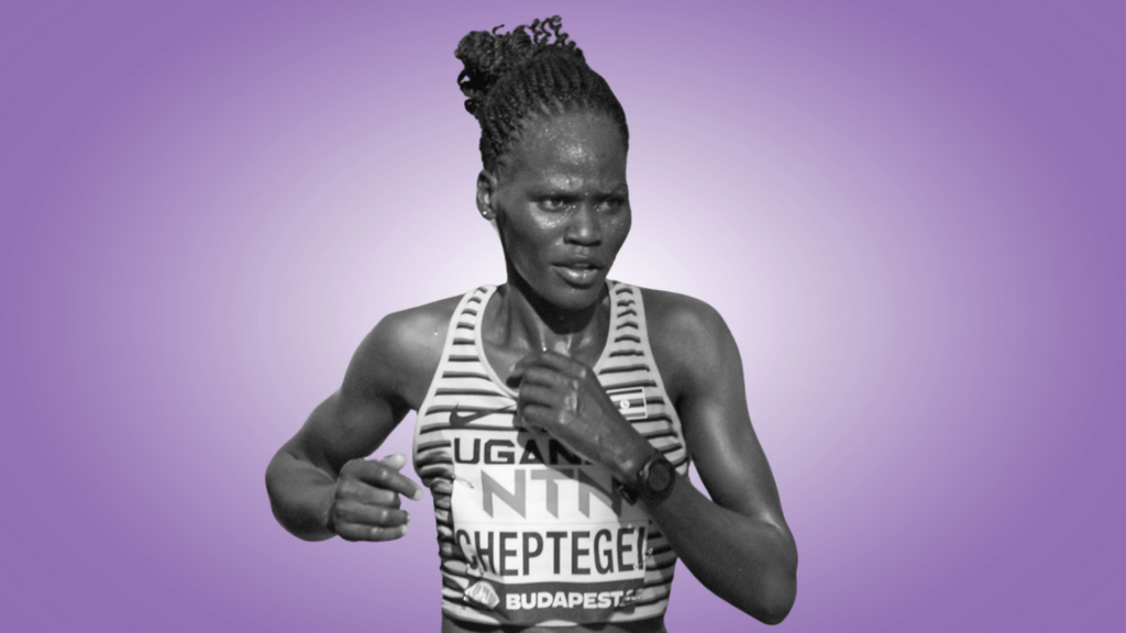 BUDAPEST, HUNGARY – AUGUST 26, 2023: Ugandan marathoner Rebecca Cheptegei at the World Athletics Championship. – Photo by Narnabi / Wikicommons (Edited). CC BY-SA 4.0