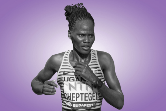 Rebecca Cheptegei in Budapest, Hungary in 2023 at World Athletics Championship