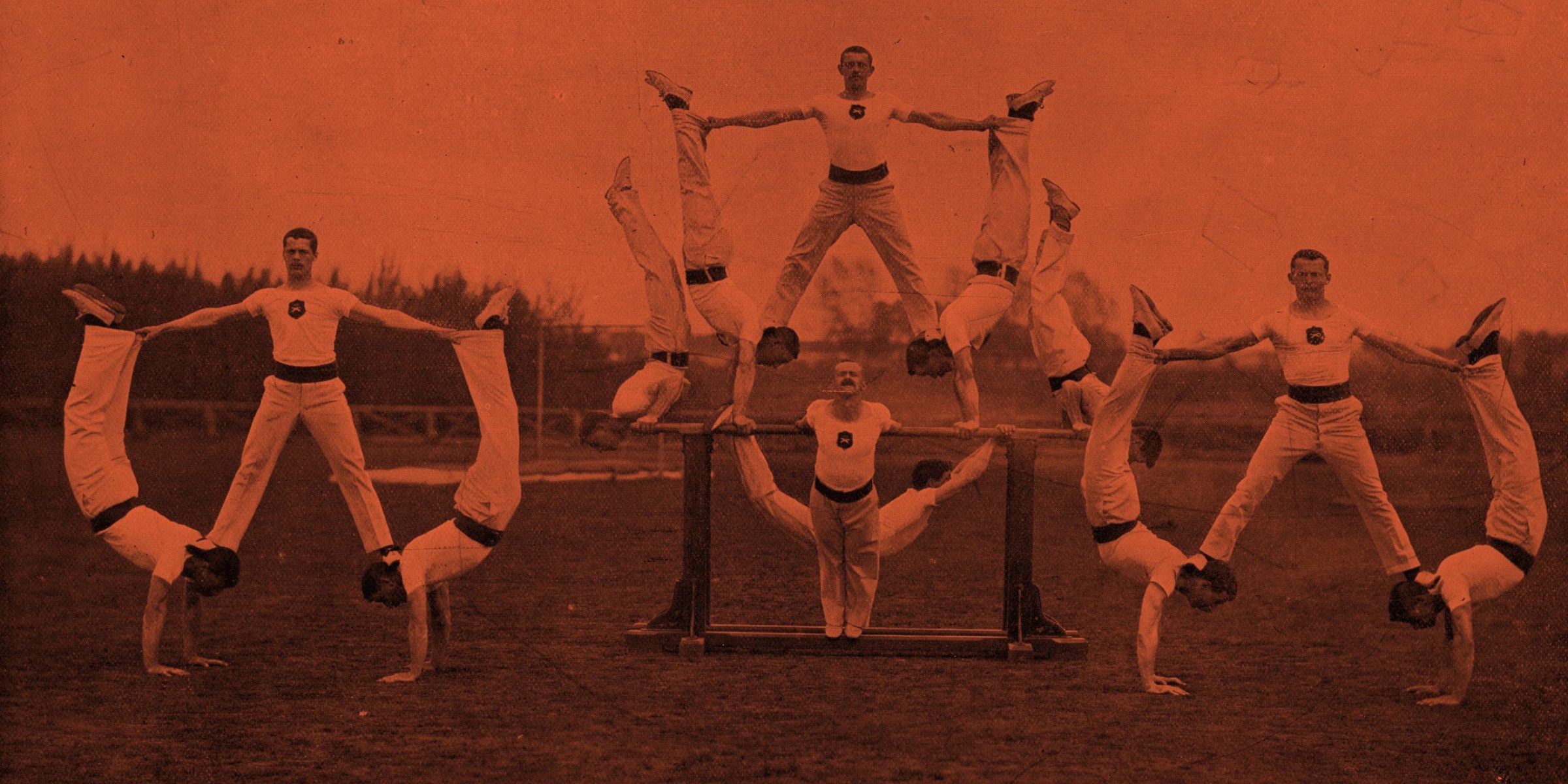 Vintage photograph of Victorian british army, Gymnastic team, Aldershot, 19th Century