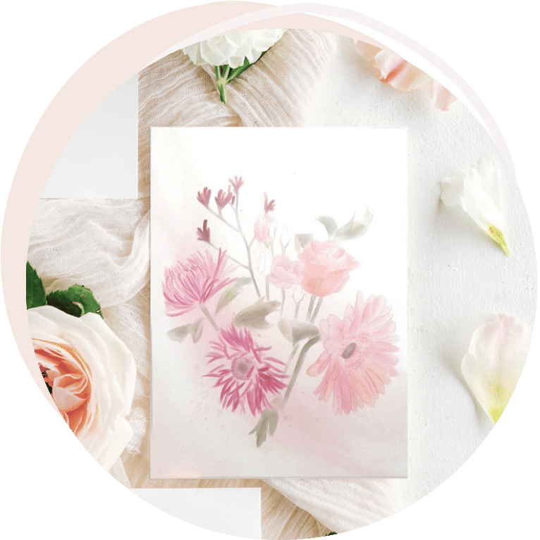 send-postcard-flowers-to-loved-one-art-print-selfcare-mindful-nature-nathalie-bonte-nbontestudio