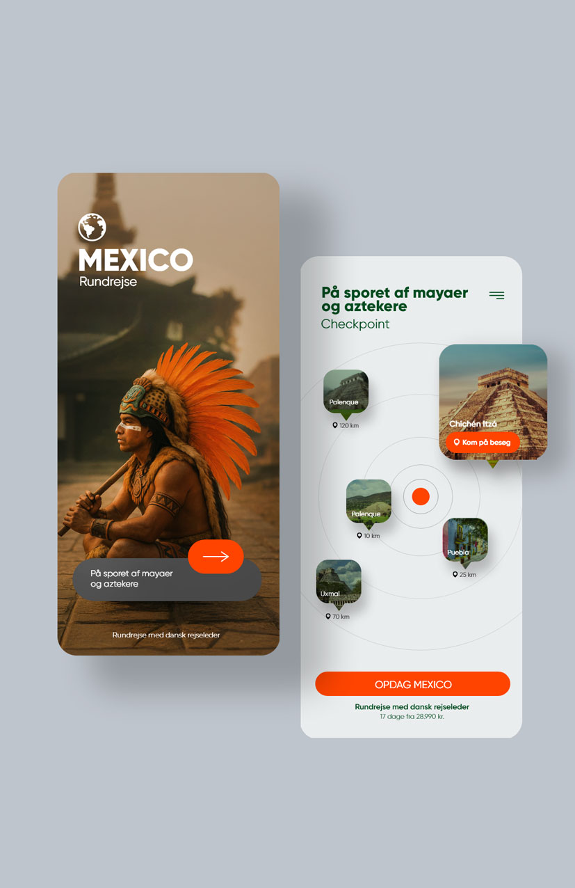 Appvisning for rejsefirma – rejse til Mexico med lokal seværdighedsoversigt